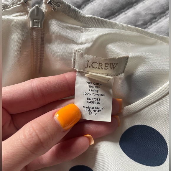 J.Crew Polka Dots Dress with Navy Belt with pockets! - Picture 5 of 10